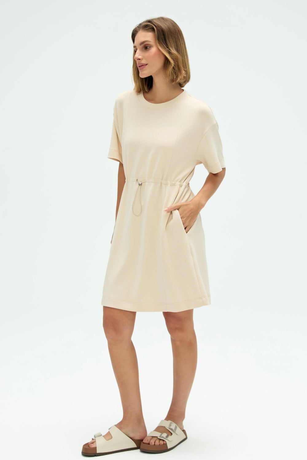 Women’s Cinched T-Shirt Dress - FAMILYWEAR