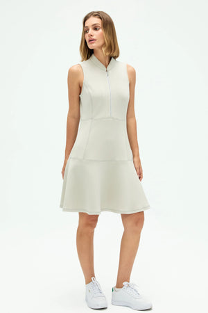 Women’s Zip-Collar Flare Dress - FAMILYWEAR