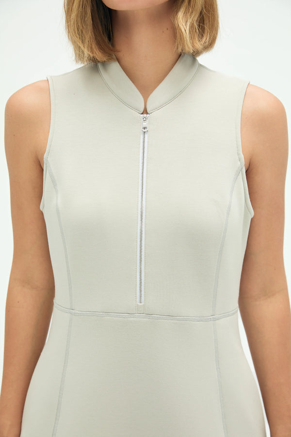Women’s Zip-Collar Flare Dress - FAMILYWEAR