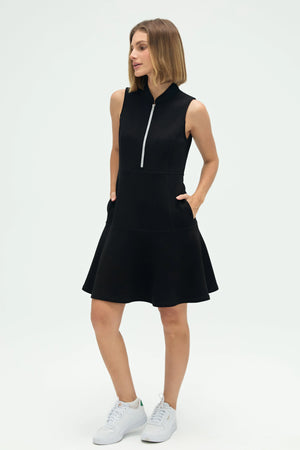 Women’s Zip-Collar Flare Dress - FAMILYWEAR