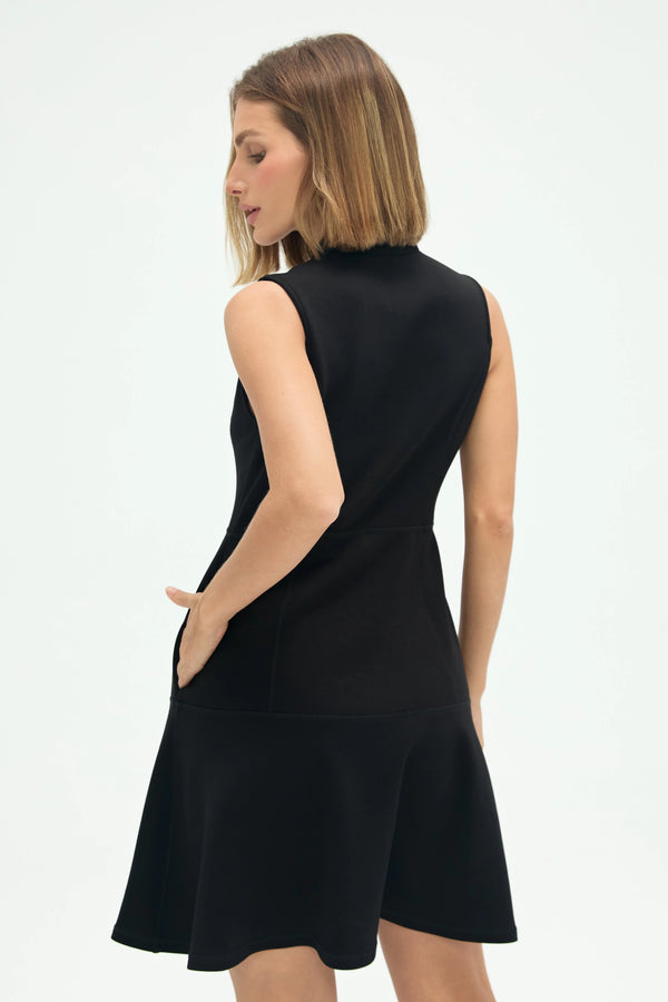 Women’s Zip-Collar Flare Dress - FAMILYWEAR