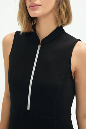 Women’s Zip-Collar Flare Dress - FAMILYWEAR