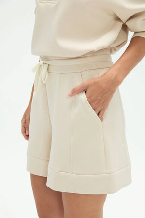 Women’s Structured Lounge Shorts - Soft Oatmilk