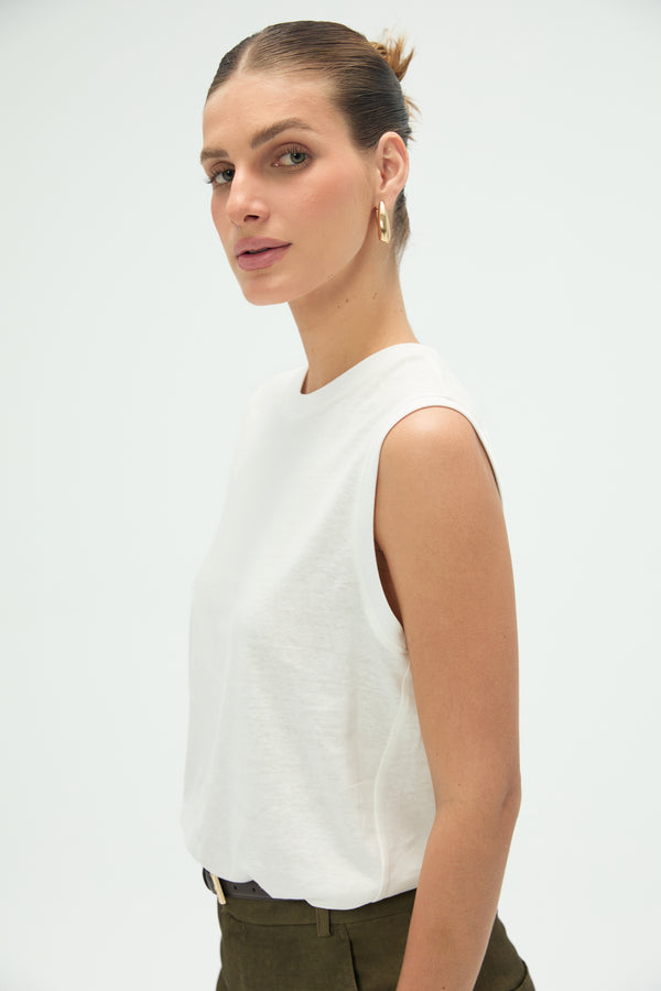 Women’s Cotton Linen Tank - Cloud