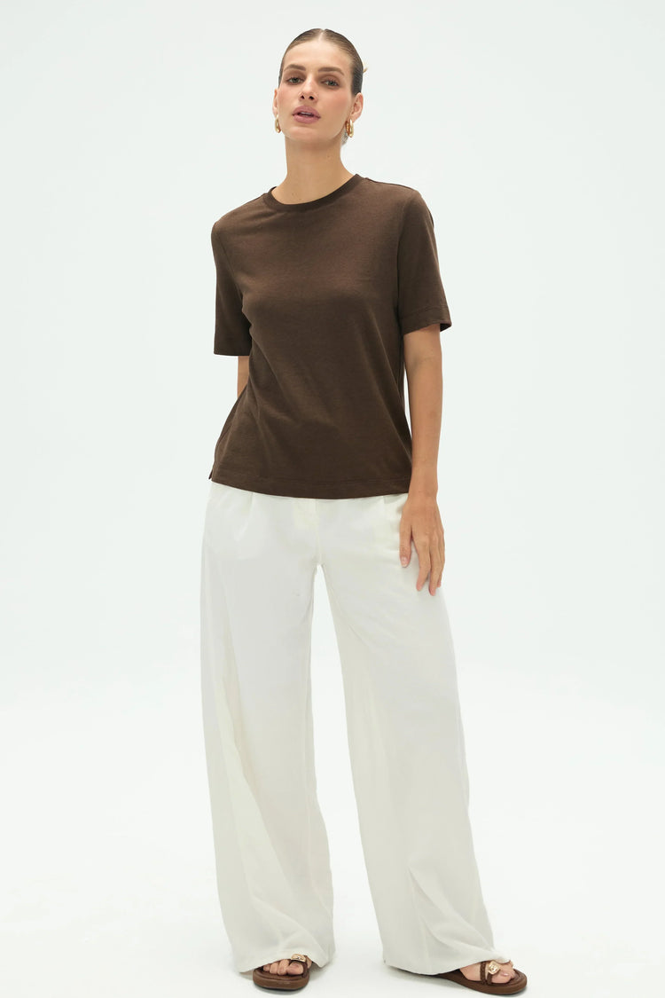 Women’s Modern Essential Crewneck Tee-Espresso - FAMILYWEAR