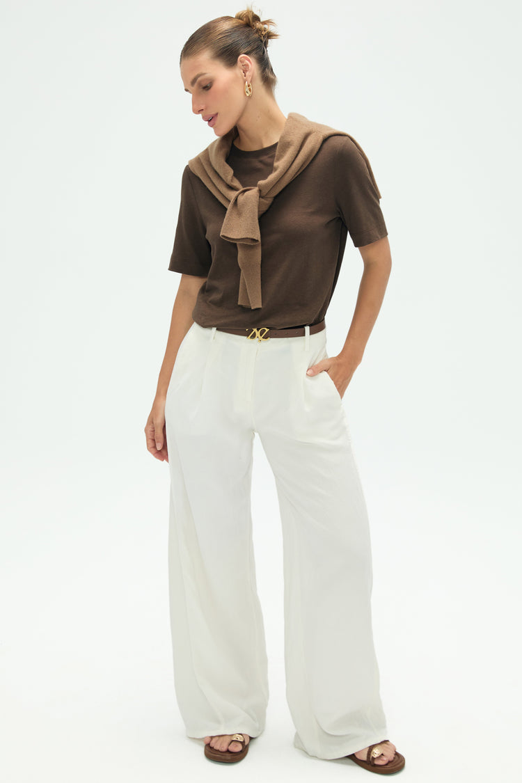 Women’s Modern Essential Crewneck Tee-Espresso - FAMILYWEAR