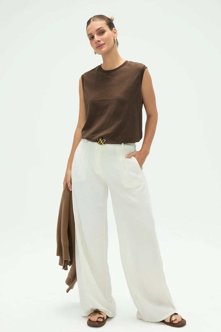 Women’s Linen Supima Cotton Tank - Espresso