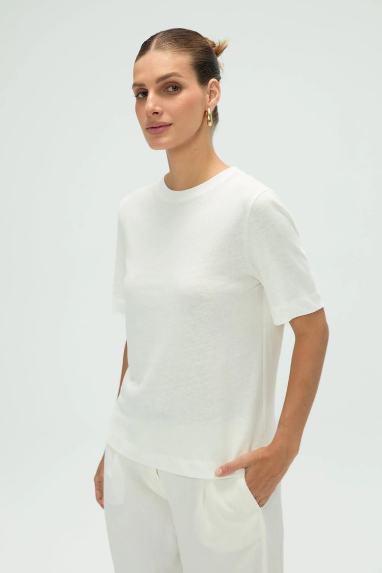 Women’s Modern Essential Crewneck Tee- Cloud - FAMILYWEAR