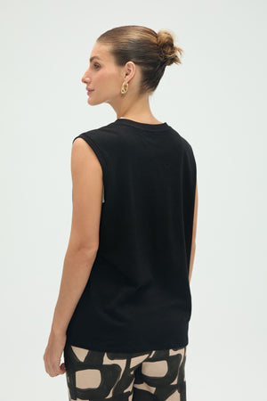 Women’s Cotton Linen Tank - Noir Black