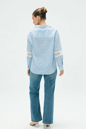 Women’s Striped Popover Blouse - FAMILYWEAR
