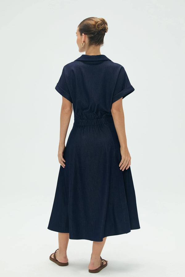 Women’s Coastal Set: Relaxed Button-Up Shirt & Flow Midi Skirt - FAMILYWEAR