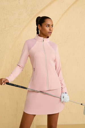 Women’s Peplum Mesh-Panel Zip Jacket - FAMILYWEAR