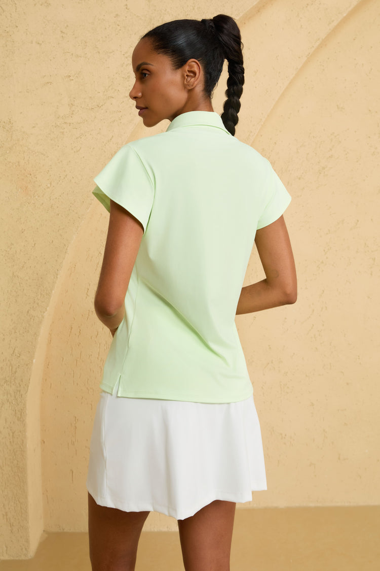 Women’s Ruffle-Sleeve Performance Golf Polo - FAMILYWEAR