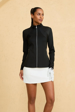 Women’s Peplum Mesh-Panel Zip Jacket - FAMILYWEAR
