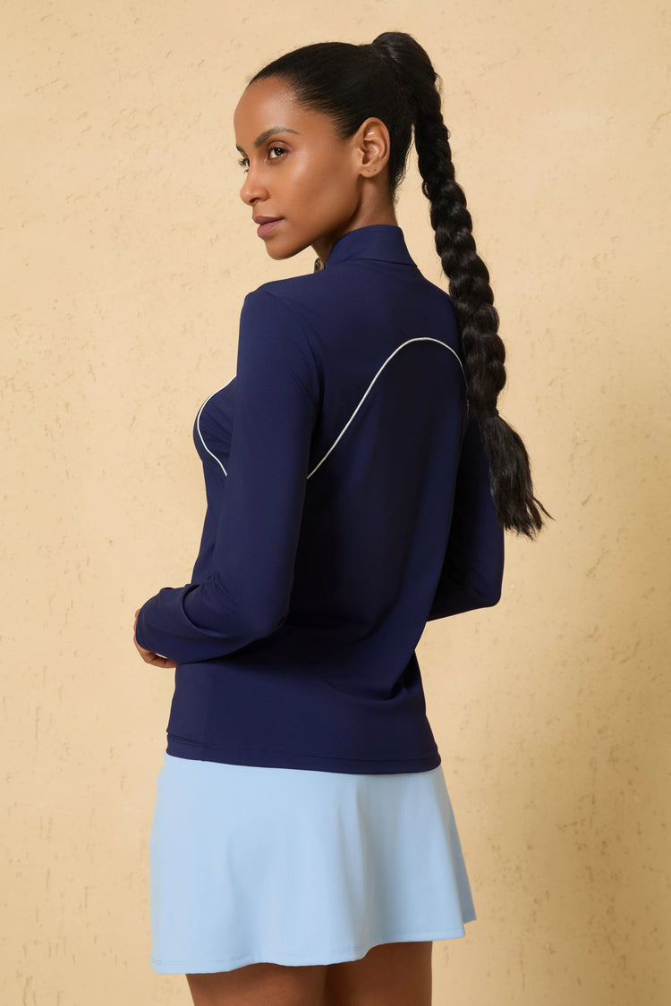 Women’s Piped Quarter-Zip Performance Top - FAMILYWEAR