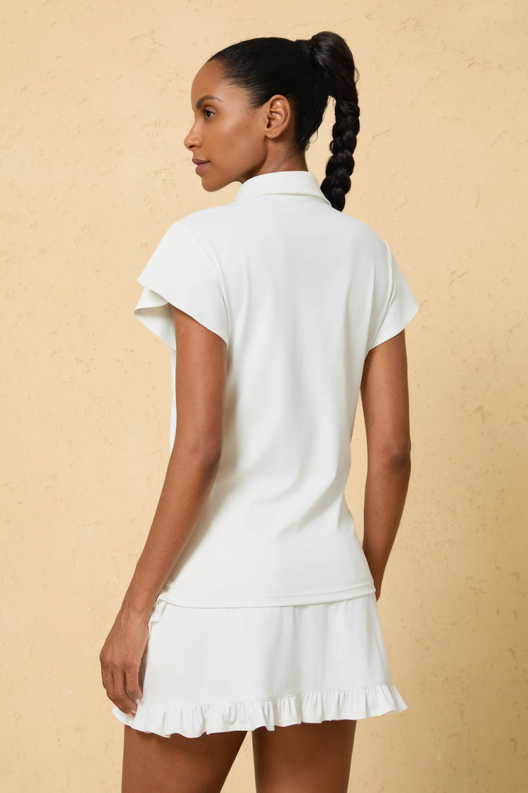 Women’s Ruffle-Sleeve Performance Golf Polo - FAMILYWEAR