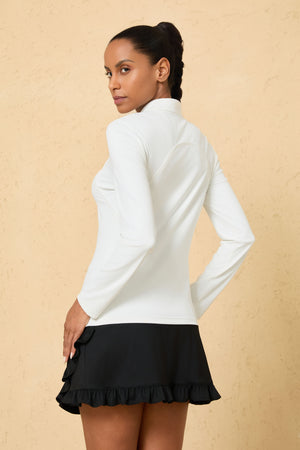 Women’s Piped Quarter-Zip Performance UPF 50+ Top - White