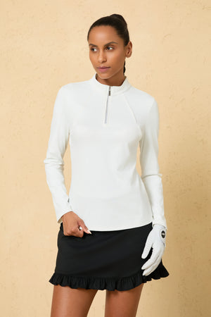 Women’s Piped Quarter-Zip Performance Top - FAMILYWEAR