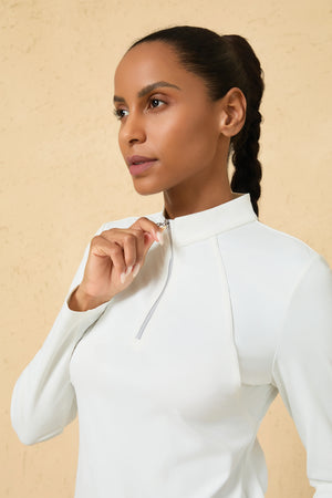 Women’s Piped Quarter-Zip Performance Top - FAMILYWEAR