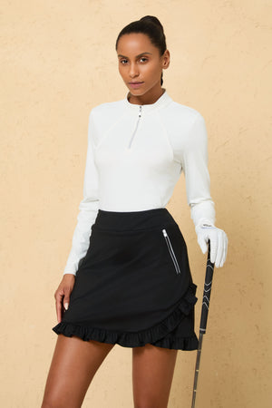 Women’s Piped Quarter-Zip Performance UPF 50+ Top - White