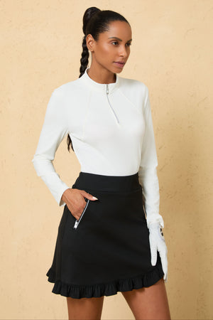 Women’s Piped Quarter-Zip Performance UPF 50+ Top - White