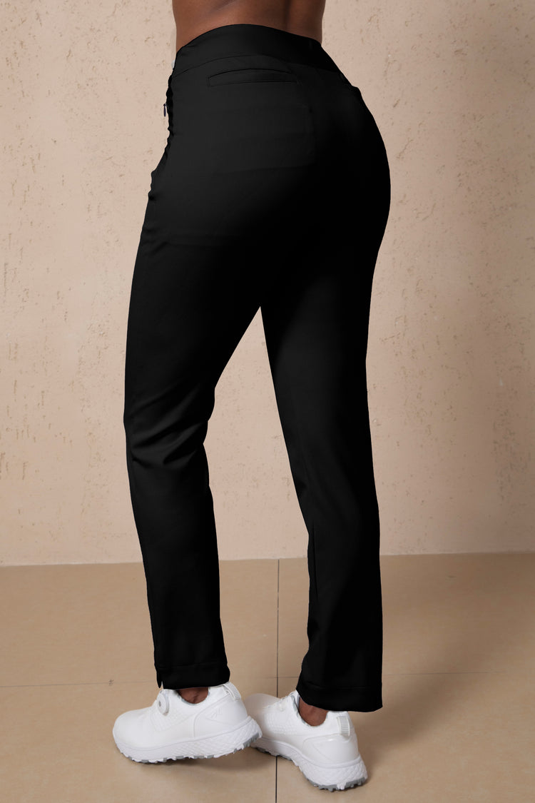 Women’s Zip-Pocket Stretch Pants - Onyx Black