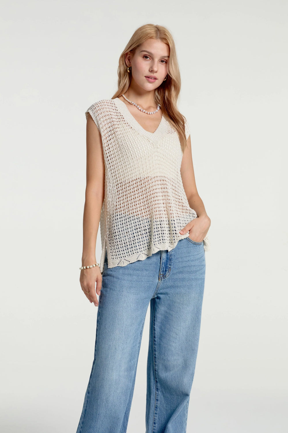 Women’s Waffle Knit V-Neck Tank - FAMILYWEAR