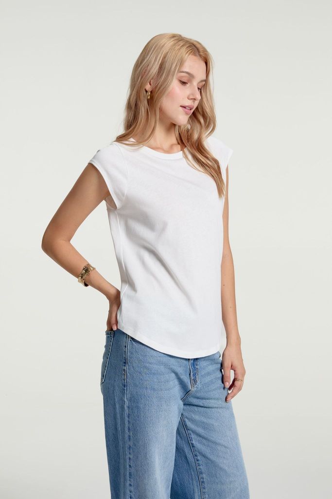Women’s Lace-Back Cap Sleeve Tee - Porcelain White
