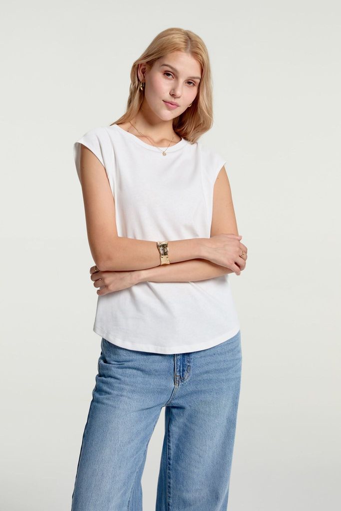 Women’s Lace-Back Cap Sleeve Tee - Porcelain White
