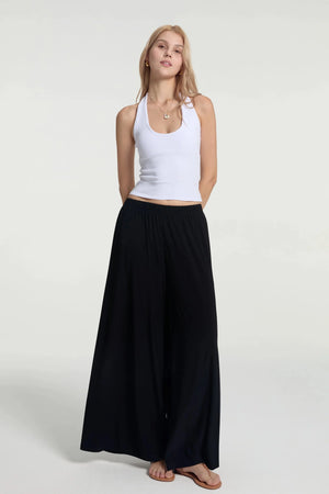 Women’s Fluid Wide-Leg Trousers - Jet Black