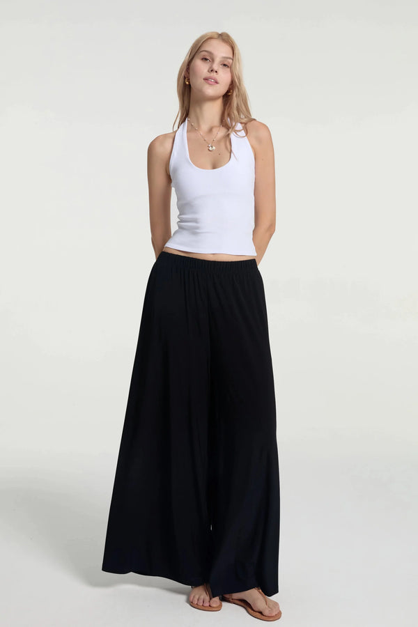Women’s Fluid Wide-Leg Trousers - Jet Black
