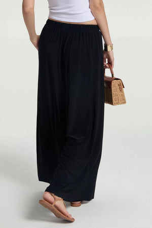 Women’s Fluid Wide-Leg Trousers - Jet Black