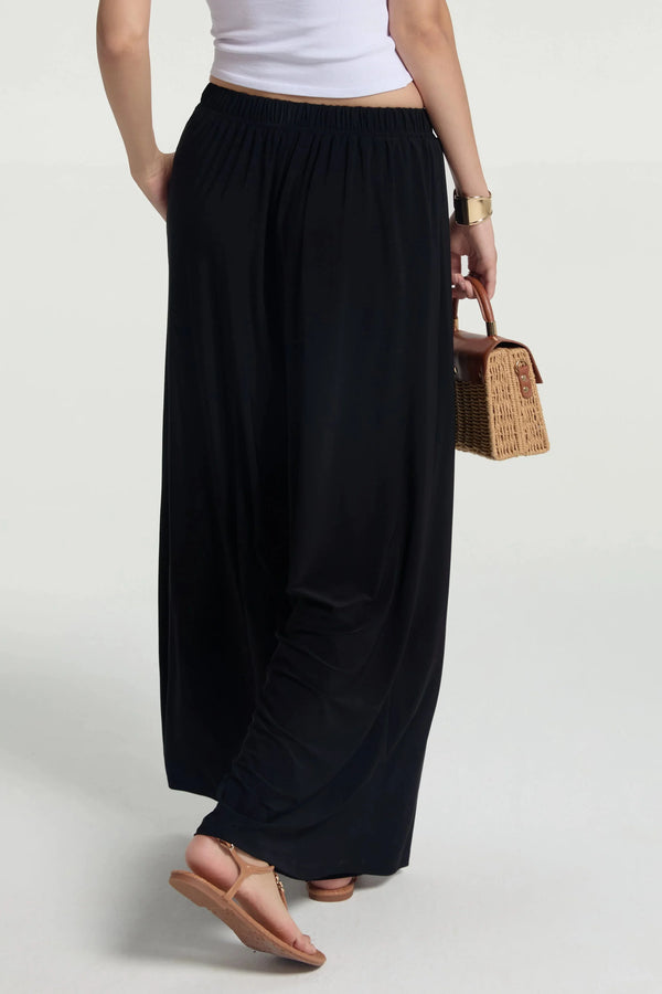 Women’s Fluid Wide-Leg Trousers - Jet Black