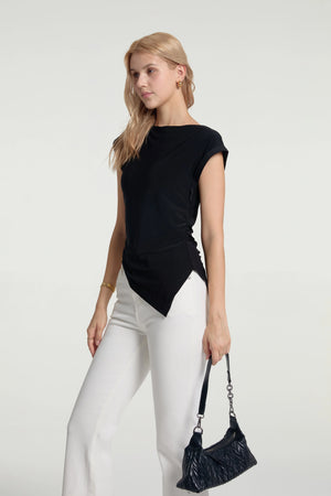Women’s Asymmetrical Draped Top - FAMILYWEAR