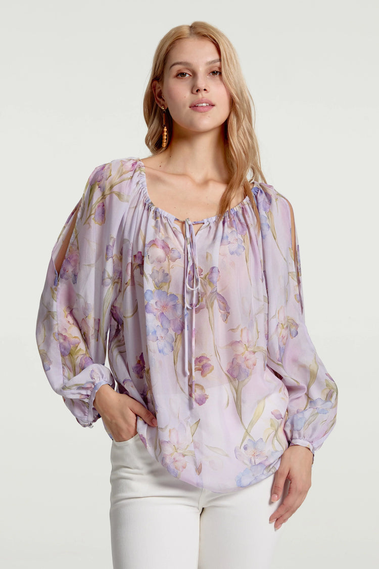 Women’s Silk Sheer Peasant Blouse - FAMILYWEAR