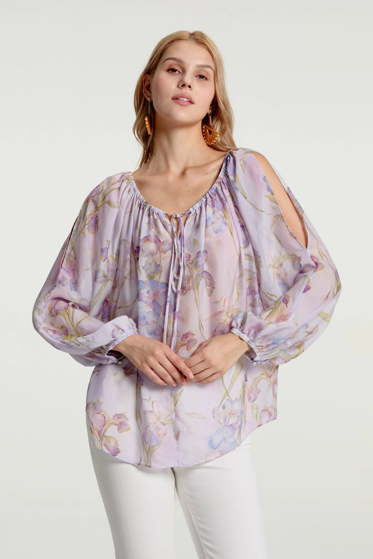 Women’s Silk Sheer Peasant Blouse - FAMILYWEAR