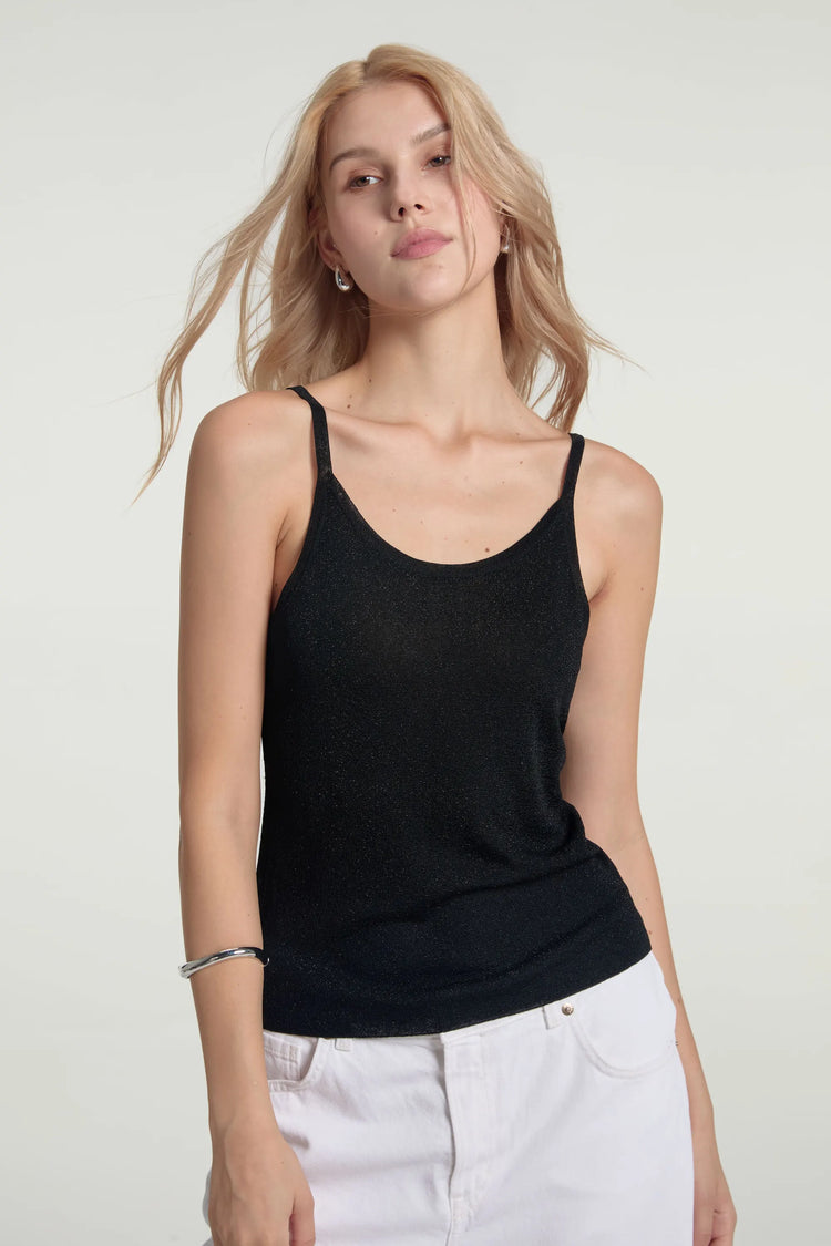 Women’s Shimmer Sheer Knit Tank - Onyx Glow