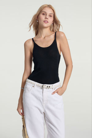 Women’s Shimmer Sheer Knit Tank - Onyx Glow
