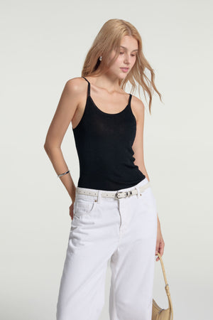 Women’s Shimmer Sheer Knit Tank - Onyx Glow