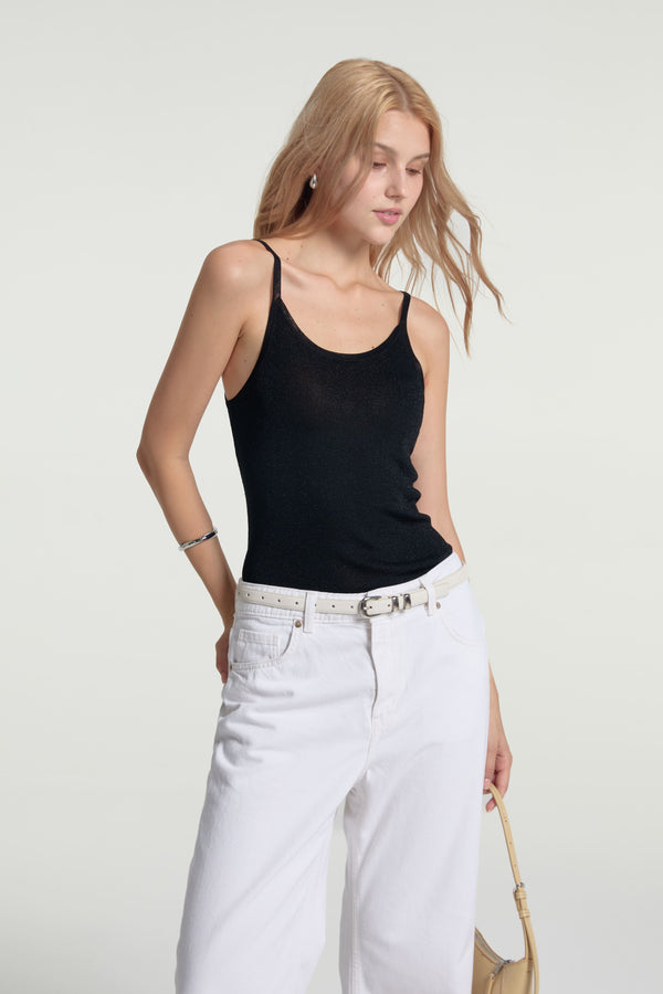 Women’s Shimmer Sheer Knit Tank - Onyx Glow