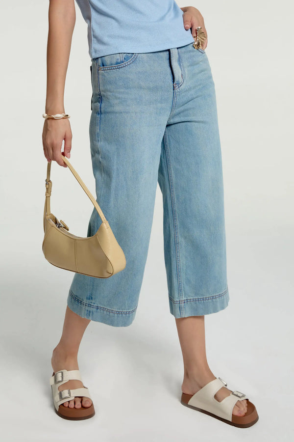 Women’s Cropped Wide-Leg Jeans - Morning Sky