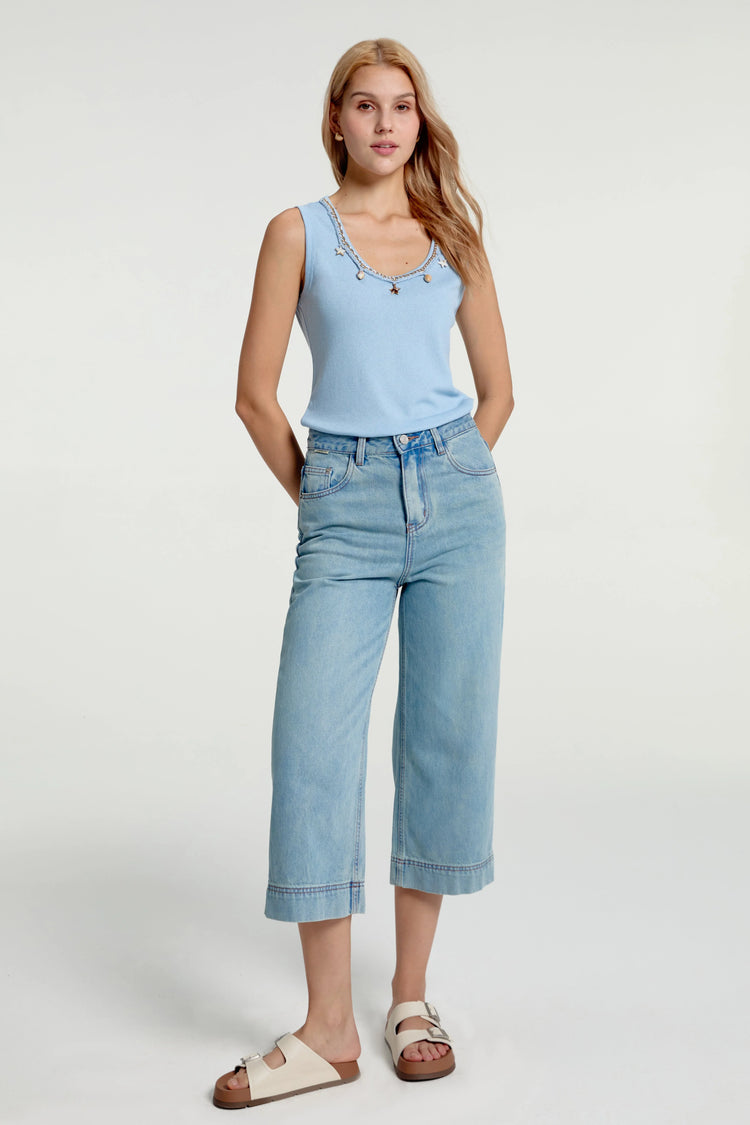 Women’s Charm-Embellished Knit Tank - FAMILYWEAR