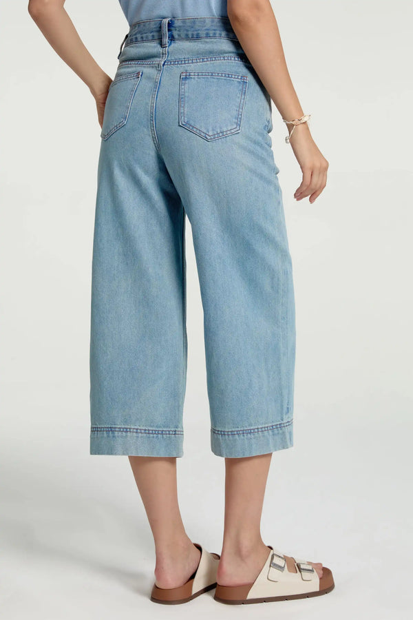 Women’s Cropped Wide-Leg Jeans - Morning Sky