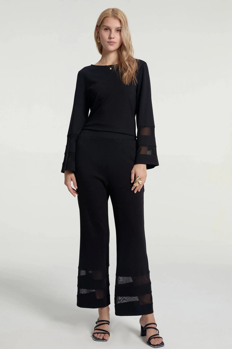 Women’s Sheer Panel Set - Midnight Black