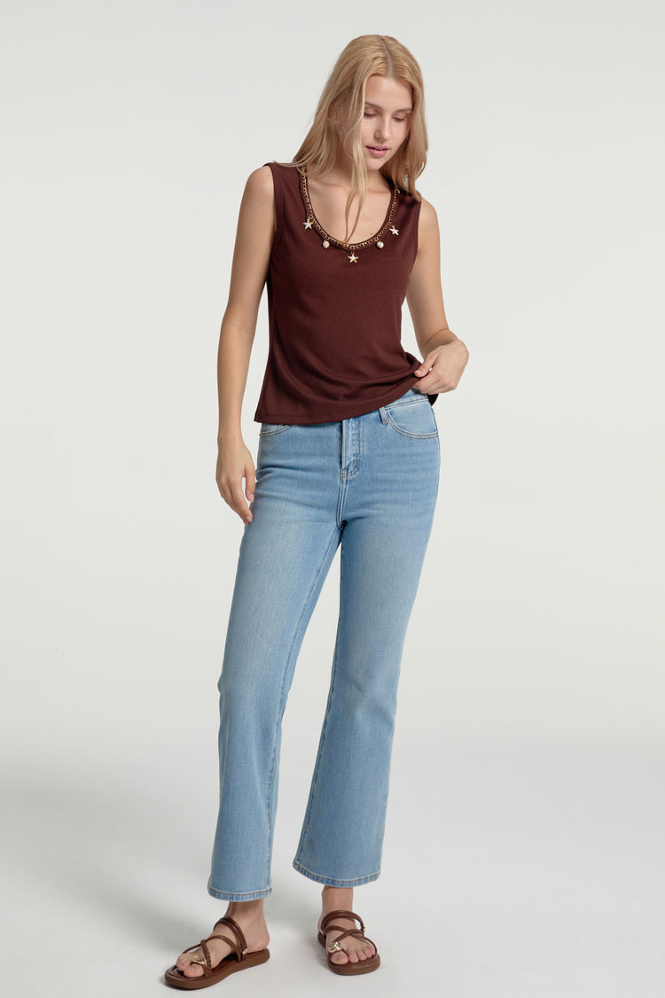 Women’s Charm-Embellished Knit Tank - FAMILYWEAR