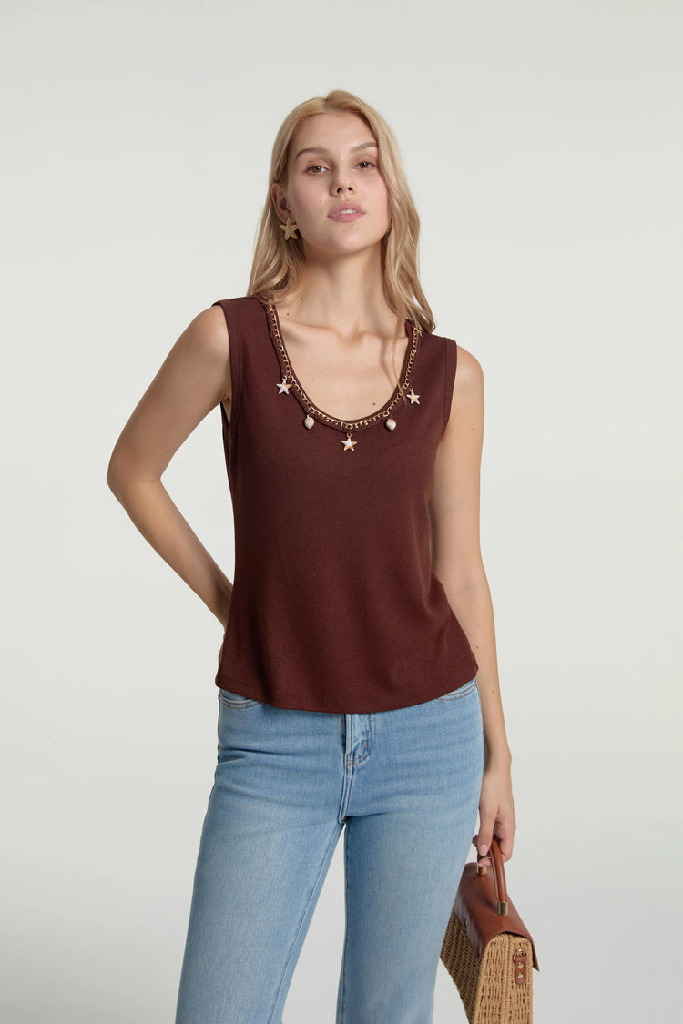 Women’s Charm-Embellished Knit Tank - FAMILYWEAR
