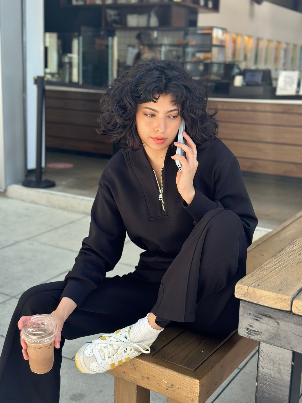 Women’s Luxe Half-Zip Pullover - Onyx Black