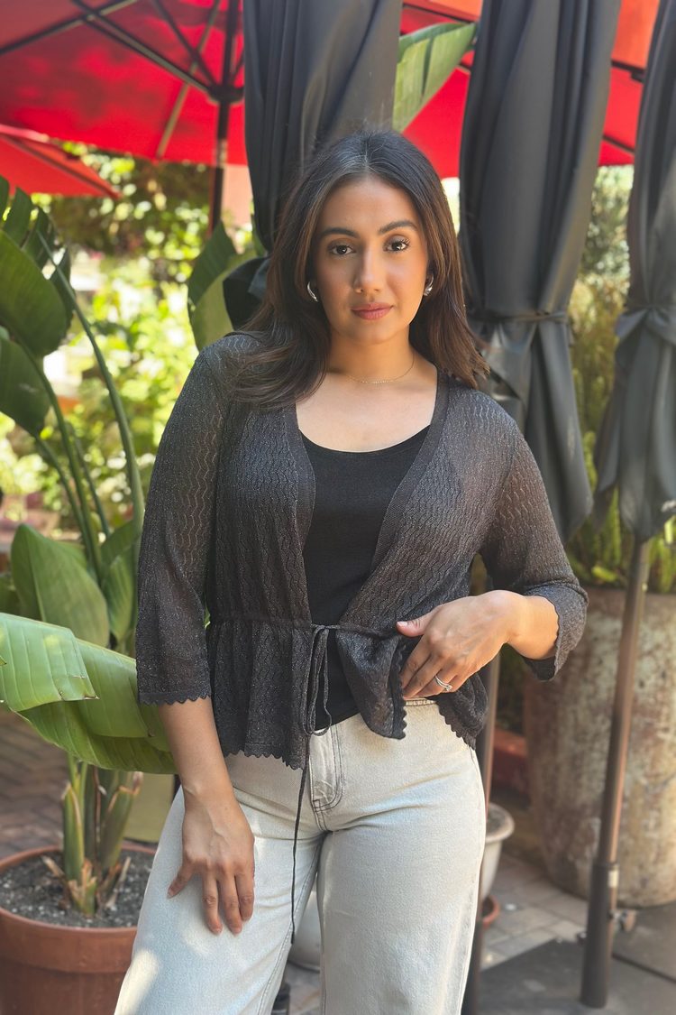 Women’s Textured Peplum Tie-Front - FAMILYWEAR