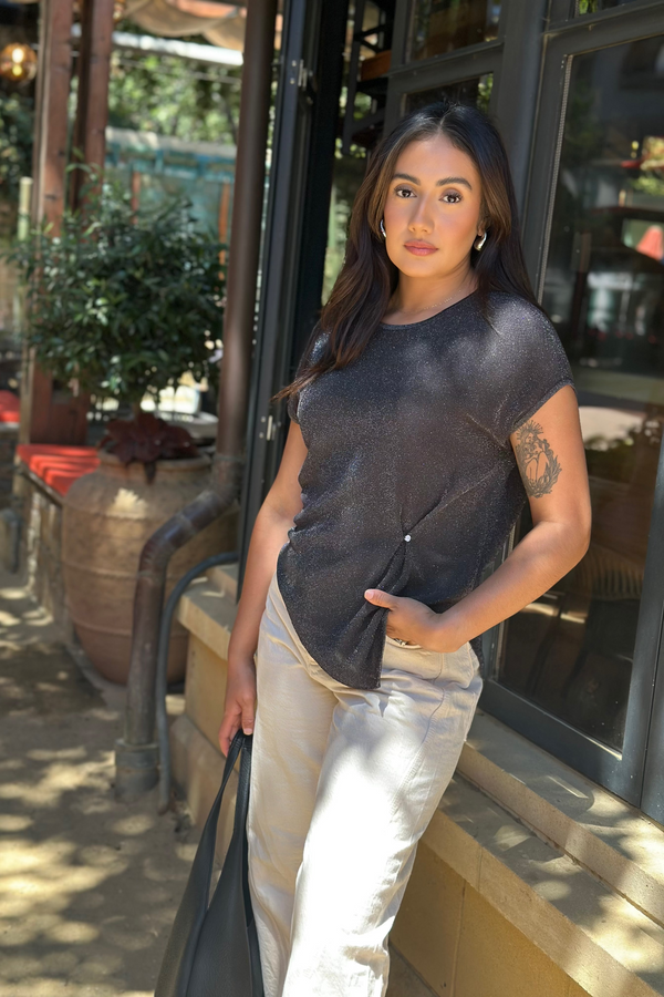 Women’s Shimmer Jersey Cap Sleeve Tee - FAMILYWEAR
