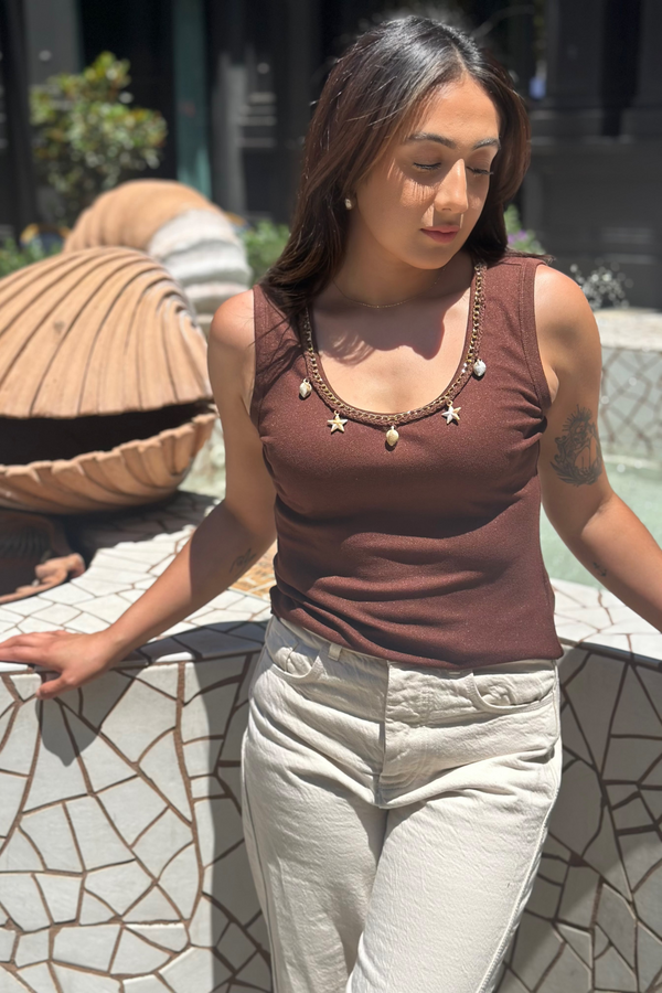 Women’s Charm-Embellished Knit Tank - FAMILYWEAR